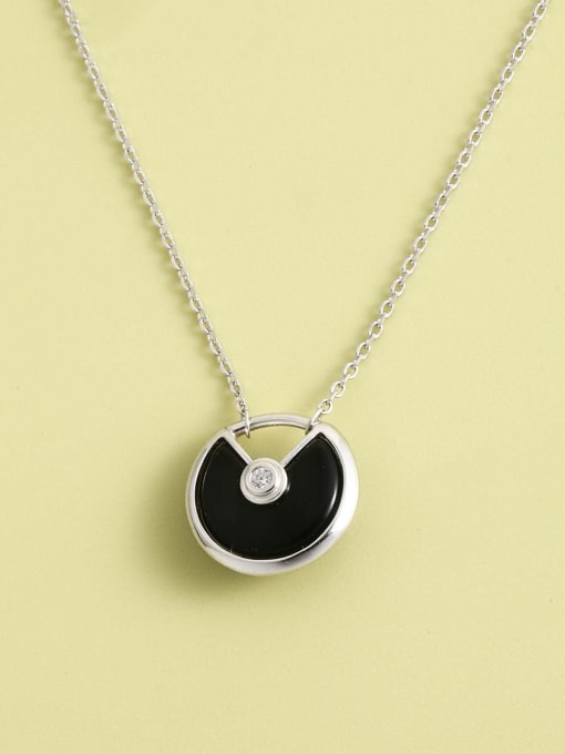 ANI VINNIE 925 Sterling Silver Enamel Round Minimalist Long Strand Necklace 1