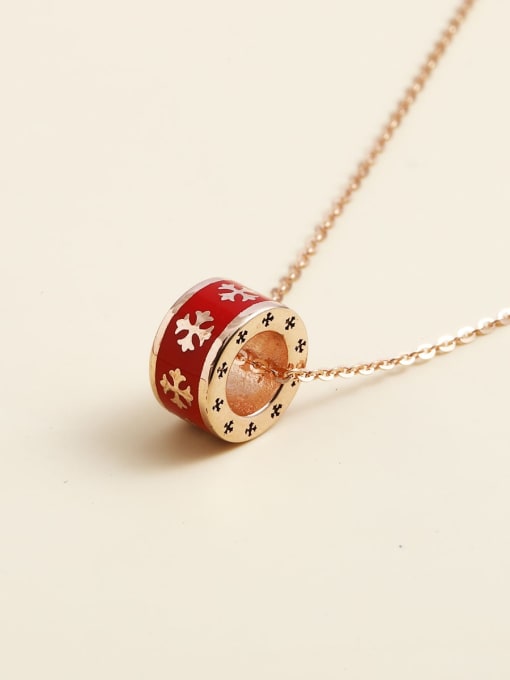 rose gold 925 Sterling Silver Enamel Round Minimalist Necklace