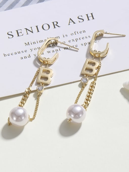Lin Liang Brass Letter Luxury Earring 1