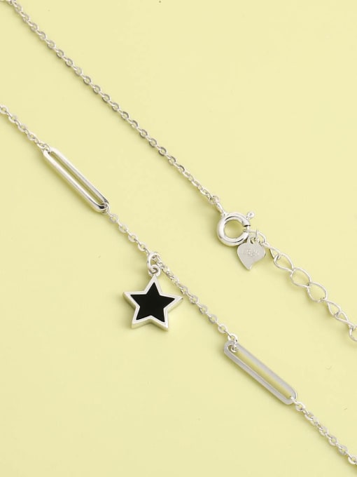 ANI VINNIE 925 Sterling Silver Acrylic Star Minimalist Long Strand Necklace 1