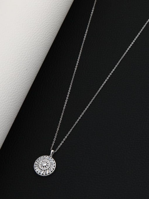 Lin Liang Brass Cubic Zirconia White Round Minimalist Long Strand Necklace 0