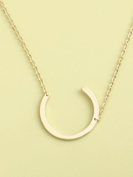 Gold 925 Sterling Silver Letter Minimalist Long Strand Necklace
