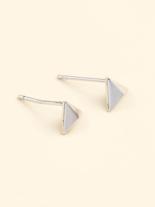 White 925 Sterling Silver Triangle Minimalist Stud Earring