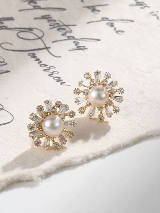 Lin Liang Brass Birthstone Round Trend Stud Earring 0