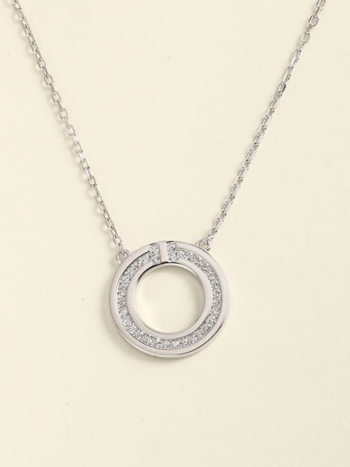 ANI VINNIE 925 Sterling Silver Cubic Zirconia White Round Minimalist Choker Necklace 0