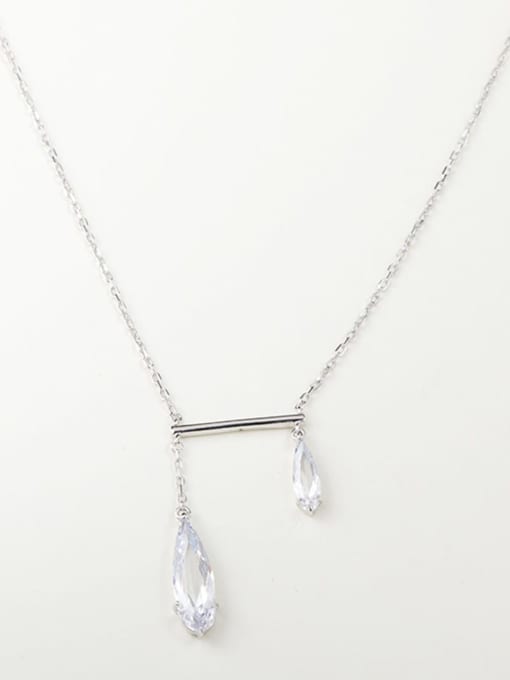 ANI VINNIE Cubic Zirconia Water Drop Luxury Long Strand Necklace