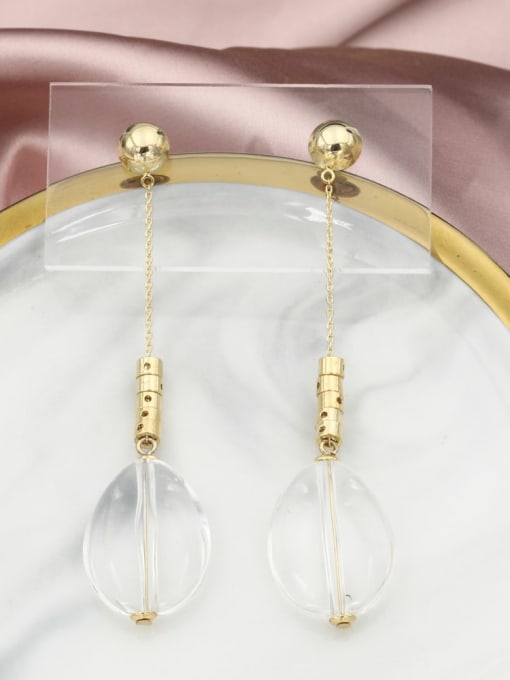 Gold Brass Plastic Geometric Classic Drop Earring