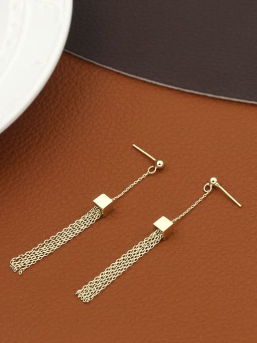 Gold Brass Tassel Minimalist Drop Earring