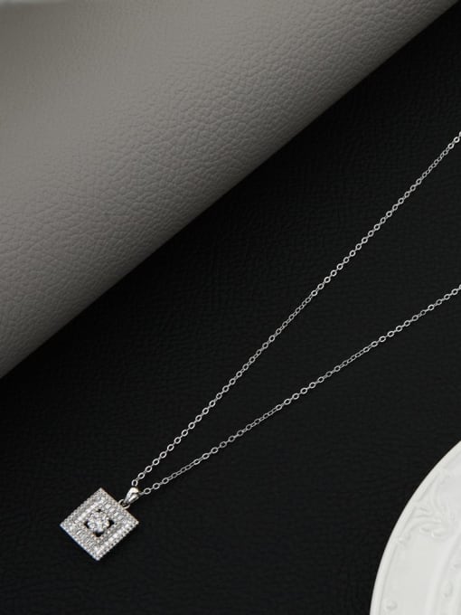 Lin Liang Brass Cubic Zirconia White Square Minimalist Long Strand Necklace 0
