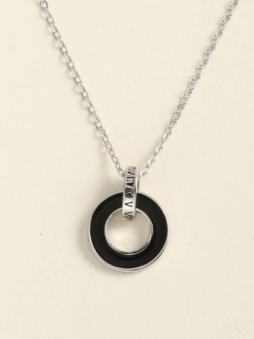 ANI VINNIE 925 Sterling Silver Enamel Round Minimalist Choker Necklace 0