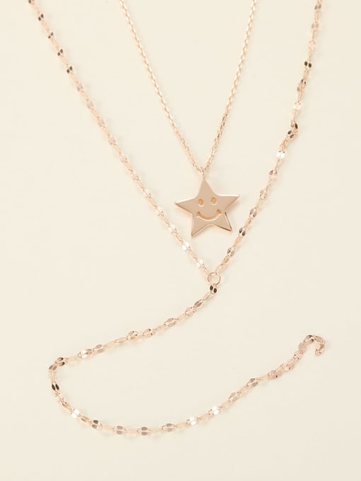Rose 925 Sterling Silver Star Minimalist Multi Strand Necklace