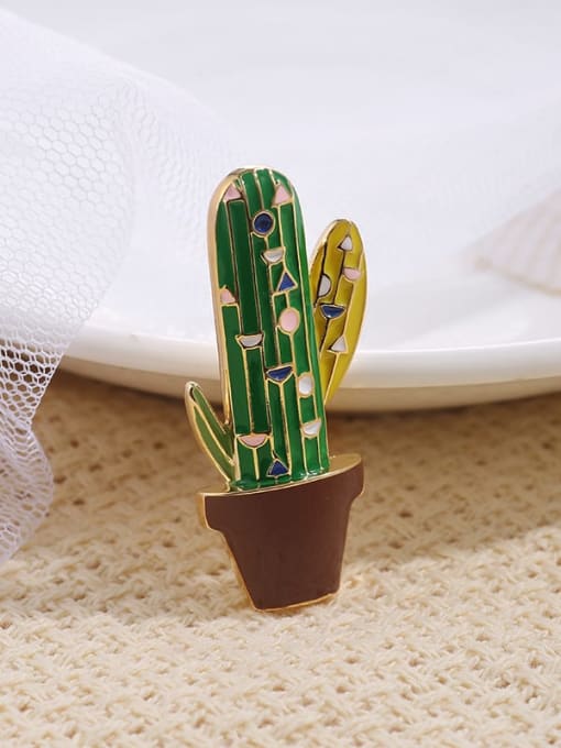 Lin Liang Brass+Enamel Cute cactus  accessories 0