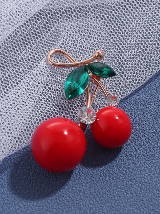 Lin Liang Red cherry Brooch female high-grade temperament versatile pin neckline decoration sweater Brooch accessories 2