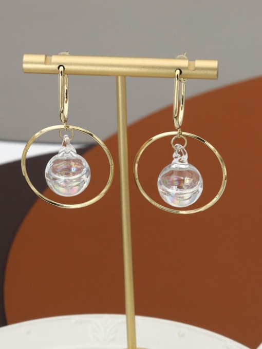 Lin Liang Brass Plastic Round Minimalist Drop Earring 1
