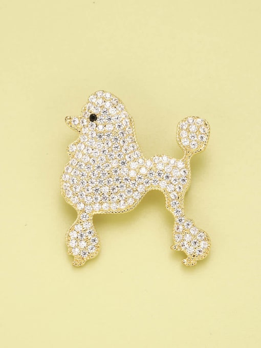 Lin Liang Brass Cubic Zirconia White Animal Minimalist Pins & Brooches 0