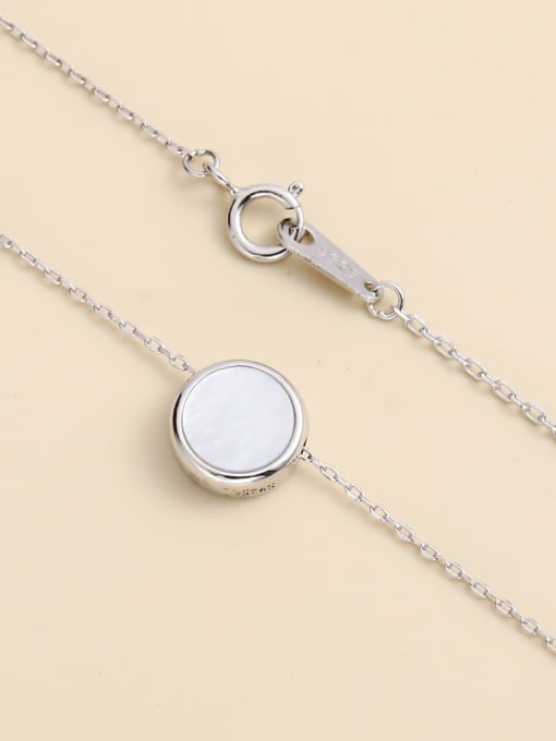 ANI VINNIE 925 Sterling Silver Shell White Round Minimalist Necklace 1