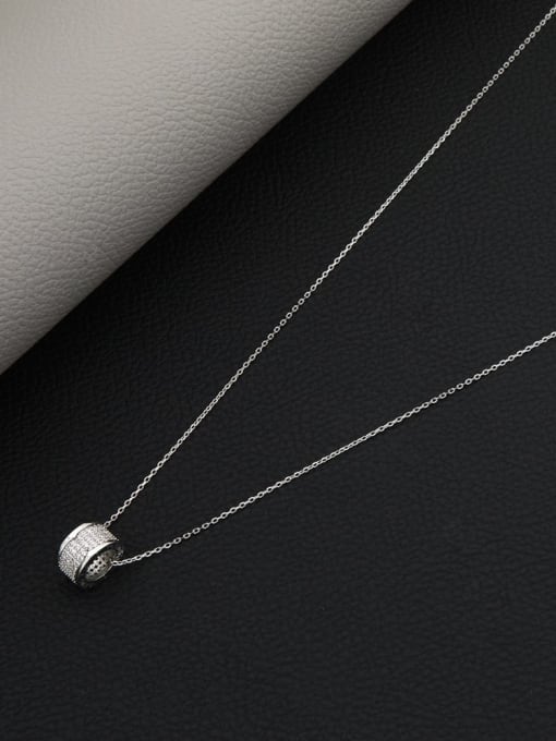 Lin Liang Brass Rhinestone White Geometric Minimalist Long Strand Necklace 1