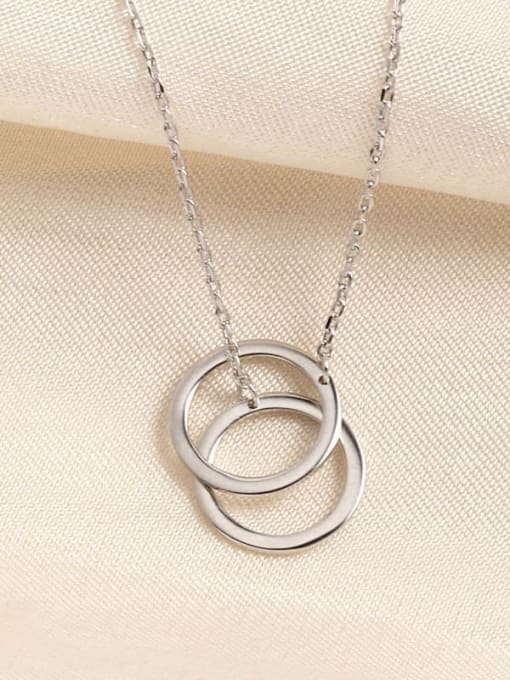 ANI VINNIE 925 Sterling Silver White Round Minimalist Link Necklace 0