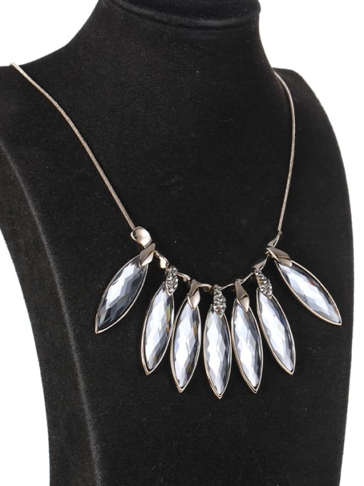Lin Liang Brass Leaf Minimalist Long Strand Necklace