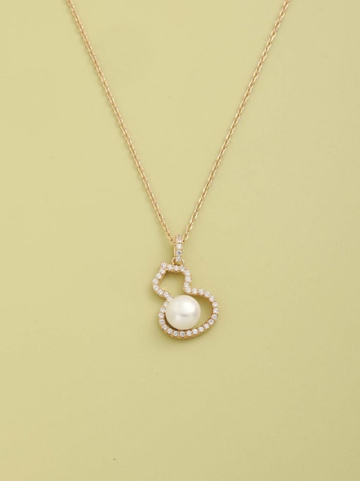 Rose 925 Sterling Silver Cubic Zirconia White Minimalist Necklace
