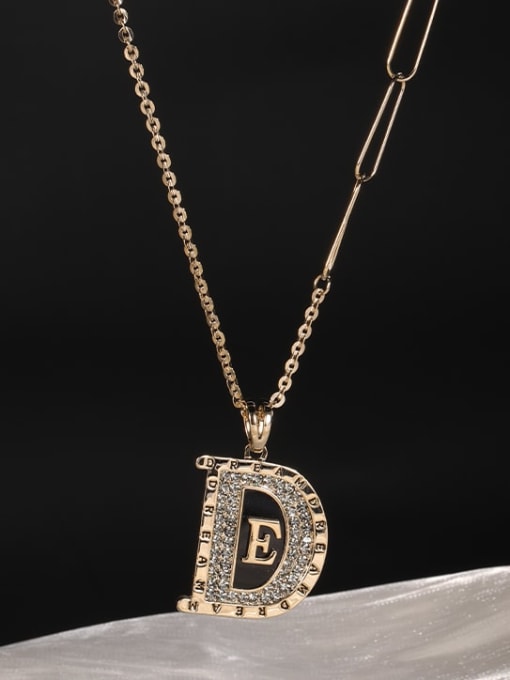 Lin Liang Brass Letter Dainty Long Strand Necklace