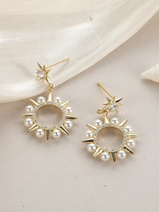 Lin Liang Brass White Star Dainty Drop Earring