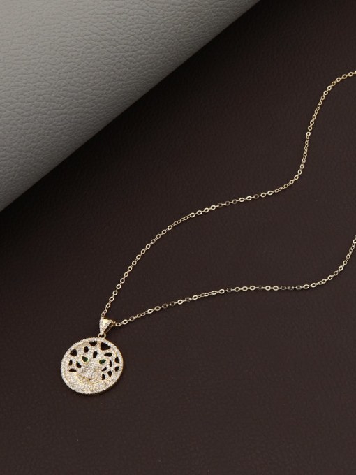 Lin Liang Brass Rhinestone White Geometric Minimalist Long Strand Necklace 2