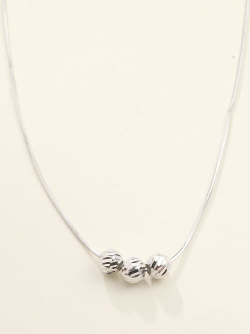 White 925 Sterling Silver Minimalist Long Strand Necklace