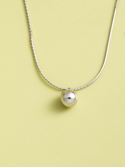 White 925 Sterling Silver Round Minimalist Long Strand Necklace