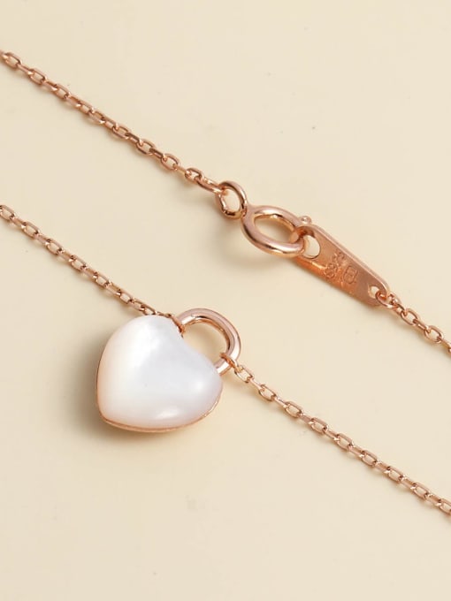 ANI VINNIE 925 Sterling Silver Shell White Heart Minimalist Necklace 1