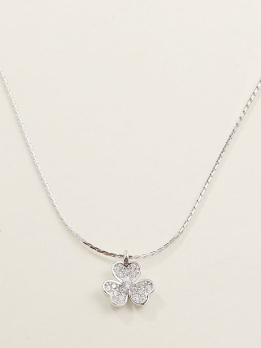 ANI VINNIE 925 Sterling Silver White Flower Minimalist Long Strand Necklace