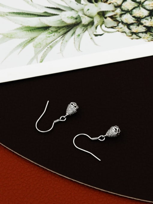 Lin Liang Brass Rhinestone White Geometric Minimalist Hook Earring 0