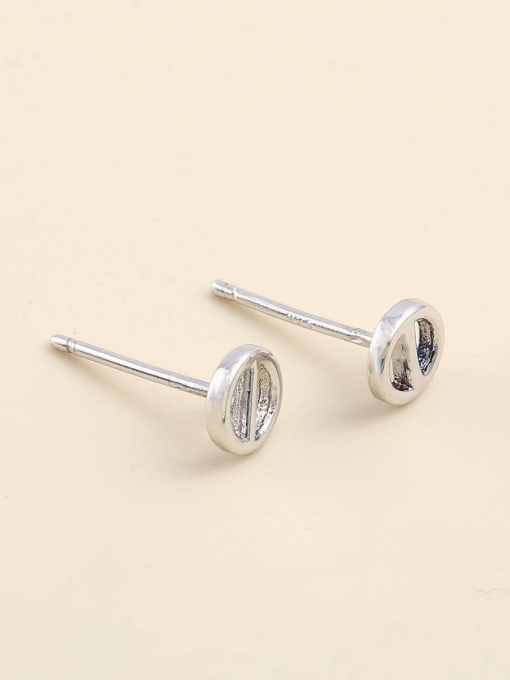 ANI VINNIE 925 Sterling Silver Round Minimalist Stud Earring 0