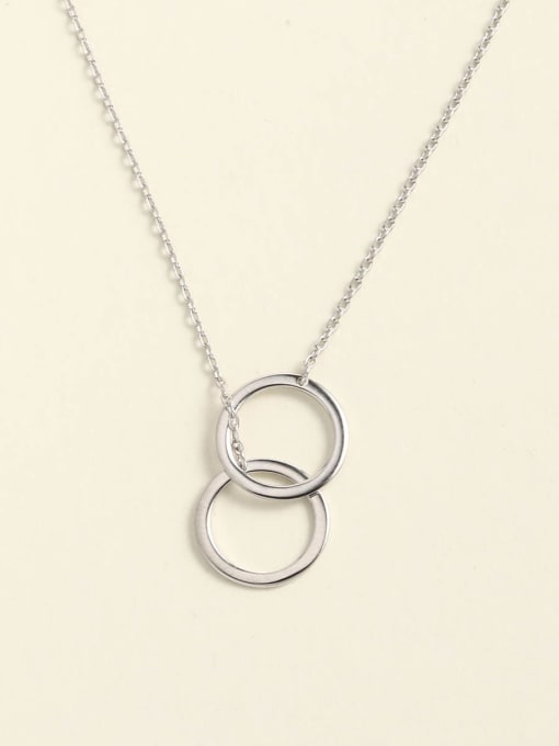 ANI VINNIE 925 Sterling Silver White Round Minimalist Link Necklace 1