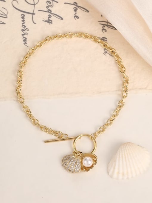 Gold Brass Cubic Zirconia White Irregular Dainty Adjustable Bracelet