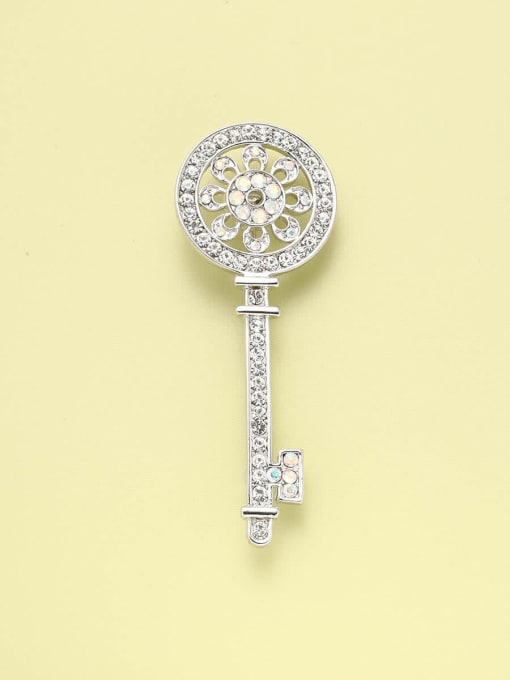Lin Liang Alloy Cubic Zirconia White Key Minimalist Pins & Brooches 0