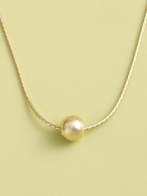 Gold 925 Sterling Silver Round Minimalist Long Strand Necklace