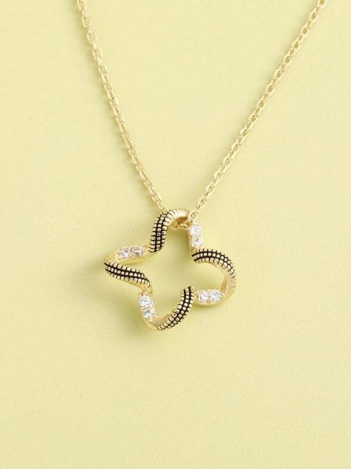 ANI VINNIE 925 Sterling Silver White Geometric Minimalist Long Strand Necklace