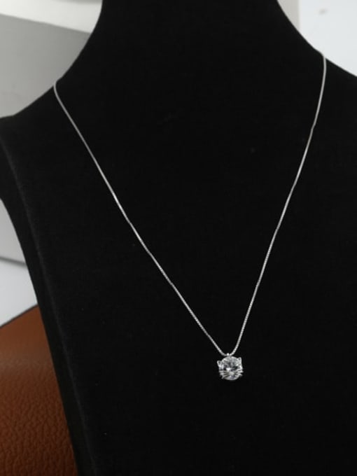 Lin Liang Brass Cubic Zirconia White Cat Minimalist Link Necklace 0