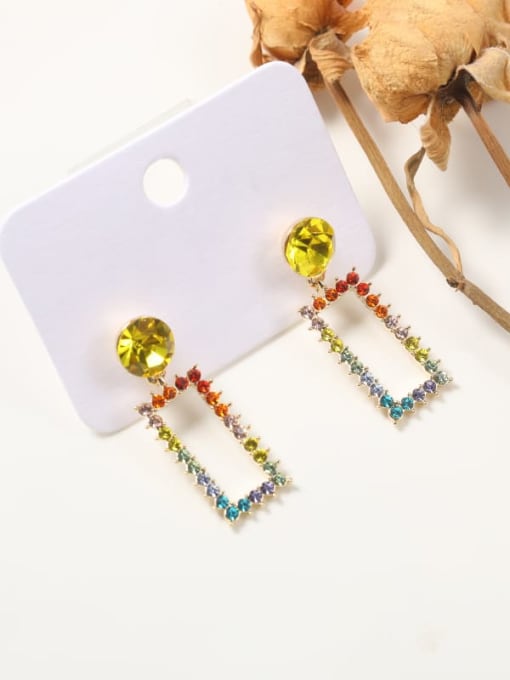 Lin Liang Brass Imitation crystal Multi Color Irregular Classic Drop Earring 0
