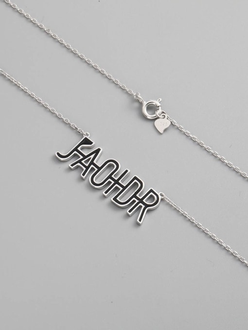 ANI VINNIE 925 Sterling Silver Acrylic Letter Minimalist Necklace 1