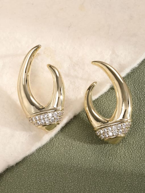 Lin Liang Brass Cubic Zirconia White Irregular Dainty Drop Earring 1