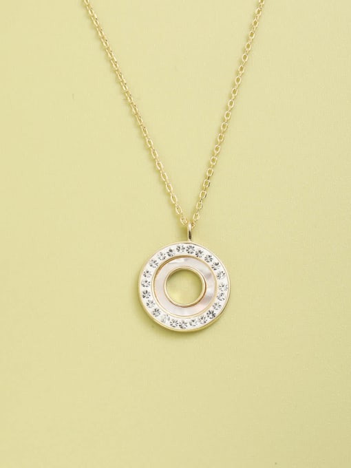 ANI VINNIE 925 Sterling Silver Shell White Round Minimalist Necklace 0