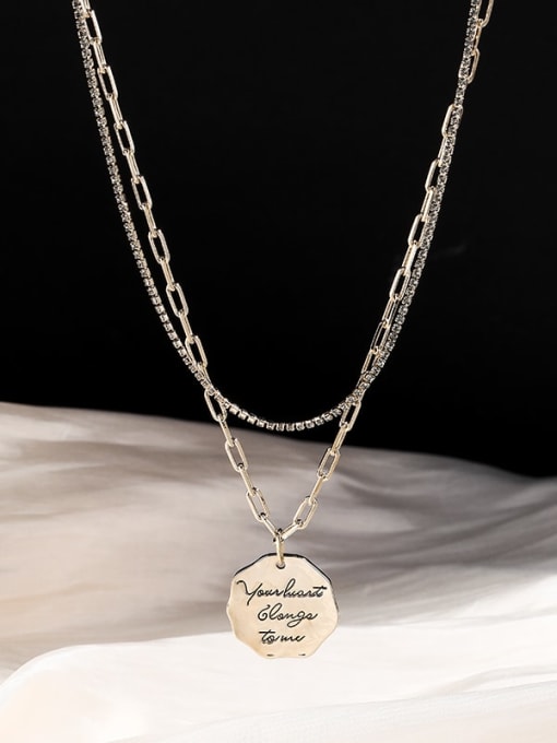 Lin Liang Brass Letter Dainty Long Strand Necklace 0