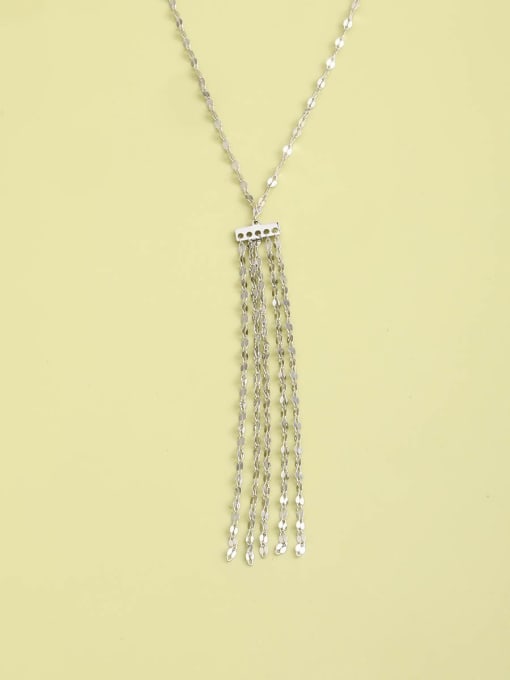 ANI VINNIE 925 Sterling Silver Tassel Minimalist Long Strand Necklace 1