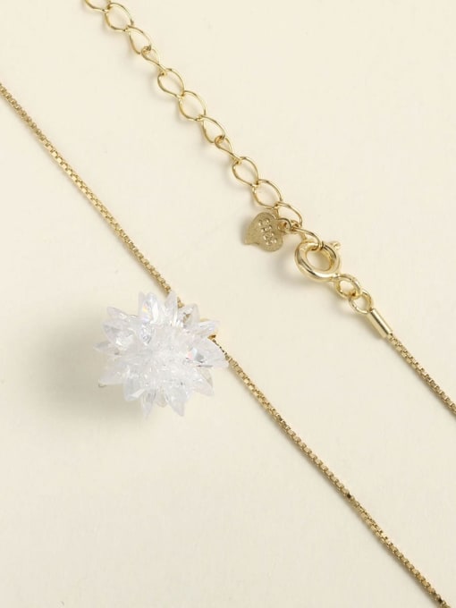 ANI VINNIE 925 Sterling Silver Crystal White Irregular Minimalist Choker Necklace 1