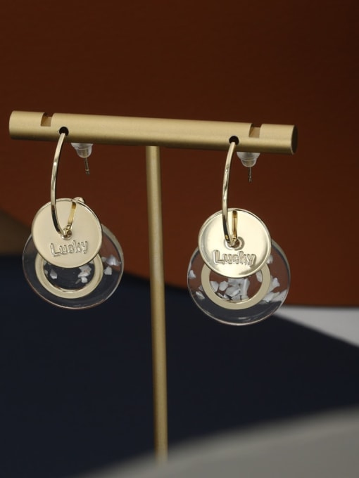 Lin Liang Brass Plastic Geometric Minimalist Drop Earring 0