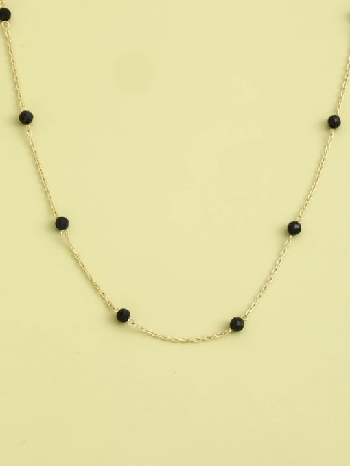 ANI VINNIE 925 Sterling Silver Crystal Black Minimalist Long Strand Necklace 0