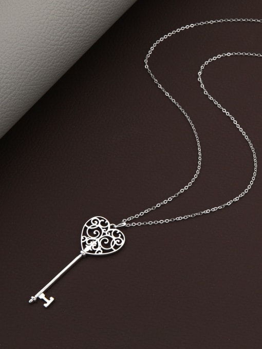 Lin Liang Brass Key Minimalist Long Strand Necklace