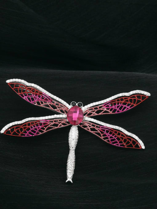 Lin Liang Brass Cubic Zirconia Purple Dragonfly Dainty Brooch 0